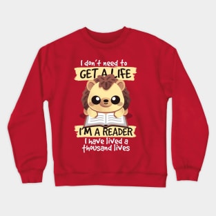 reader hedgehog Crewneck Sweatshirt